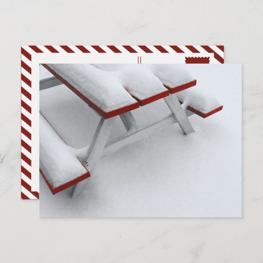 sneeuwpicknick briefkaart (Voorkant / Achterkant)