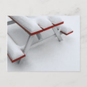 sneeuwpicknick briefkaart (Voorkant)