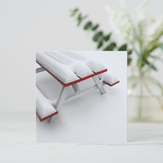 sneeuwpicknick kaart (Staand voorkant)