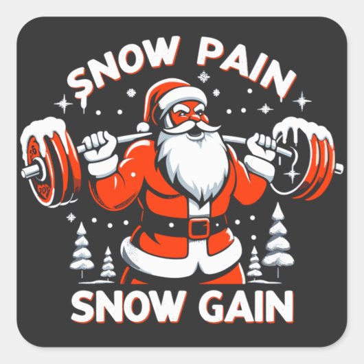 Sneeuwpijn Sneeuw Aanwinst Feestelijke Kerstmis Gy Vierkante Sticker (Voorkant)