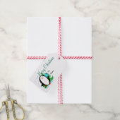 Sneeuwpinguïn Vrolijk Kerstfeest Cadeaulabel (Met Touw)