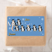 "Sneeuwpinguïns" Merry kerstcadeaulabels Etiket (Insitu)