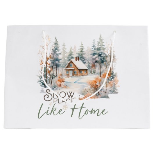 Sneeuwplaats als Huis, Berghut Kerstmis Groot Cadeauzakje (Voorkant)