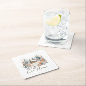 Sneeuwplaats als Huis, Berghut Kerstmis Kartonnen Onderzetters (Insitu)