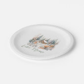 Sneeuwplaats als Huis, Berghut Kerstmis Papieren Bordje (Gekanteld)