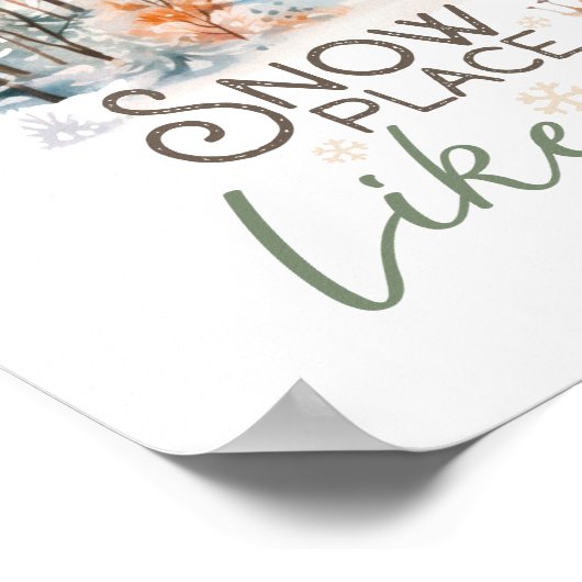 Sneeuwplaats als Huis, Berghut Kerstmis Poster (Hoek)