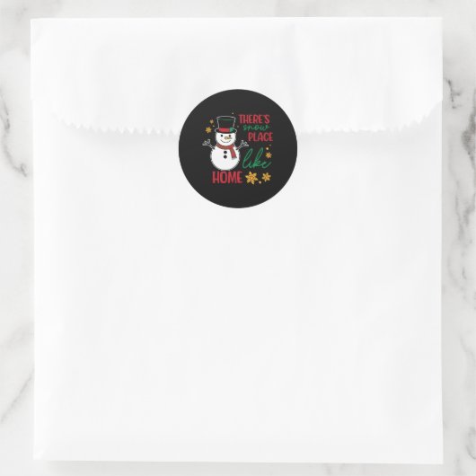 Sneeuwplaats als thuis kerst ronde sticker (Tas)