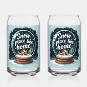 Sneeuwplaats zoals Home Vakantie Quote Blikvorm Glas (Achterkant)