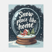 Sneeuwplaats zoals Home Vakantie Quote Fleece Deken (Voorkant)
