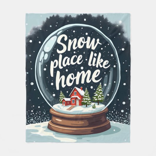Sneeuwplaats zoals Home Vakantie Quote Fleece Deken (Voorkant)