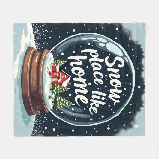 Sneeuwplaats zoals Home Vakantie Quote Fleece Deken (Voorkant (Horizontaal))