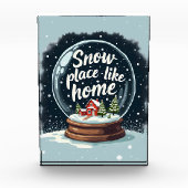 Sneeuwplaats zoals Home Vakantie Quote Fotoblokken (Voorkant)