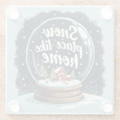 Sneeuwplaats zoals Home Vakantie Quote Glazen Onderzetter (Achterkant)