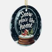 Sneeuwplaats zoals Home Vakantie Quote Keramisch Ornament (Rechts)