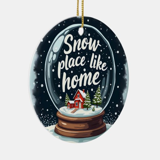 Sneeuwplaats zoals Home Vakantie Quote Keramisch Ornament (Rechts)
