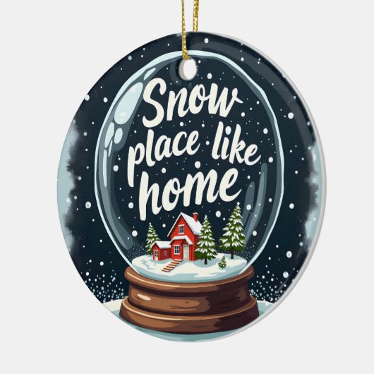 Sneeuwplaats zoals Home Vakantie Quote Keramisch Ornament (Links)