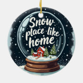 Sneeuwplaats zoals Home Vakantie Quote Keramisch Ornament (Achterkant)