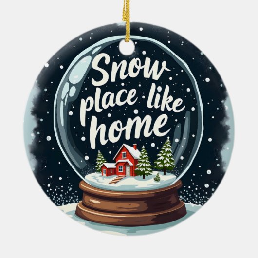 Sneeuwplaats zoals Home Vakantie Quote Keramisch Ornament (Achterkant)