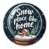 Sneeuwplaats zoals Home Vakantie Quote Keramische Knop (Voorkant)