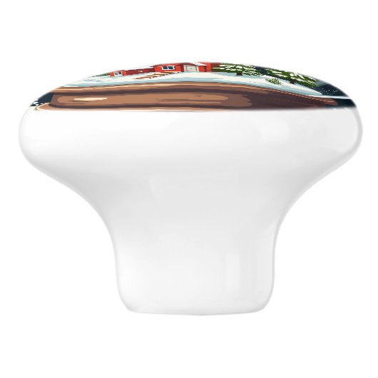 Sneeuwplaats zoals Home Vakantie Quote Keramische Knop (Zijkant)