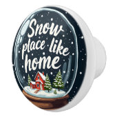 Sneeuwplaats zoals Home Vakantie Quote Keramische Knop (Rechts)