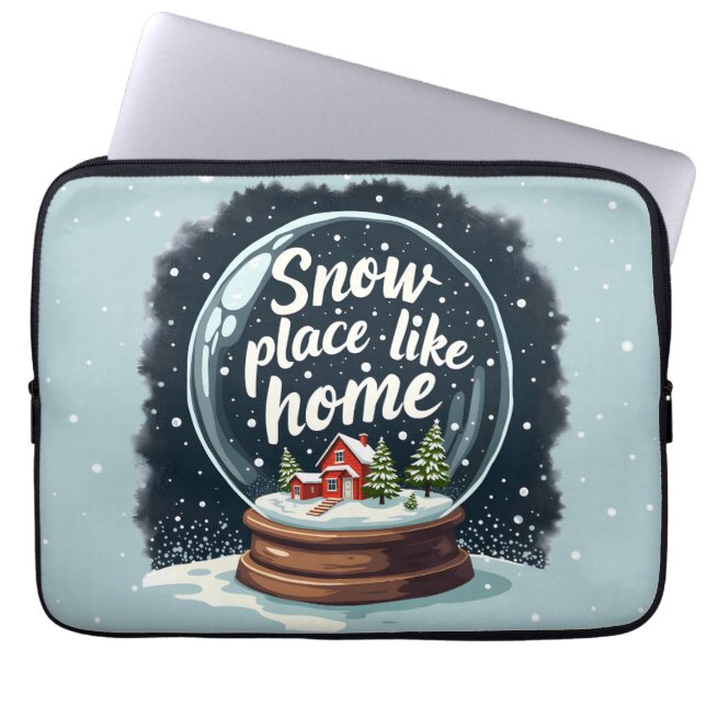 Sneeuwplaats zoals Home Vakantie Quote Laptop Sleeve (Voorkant)