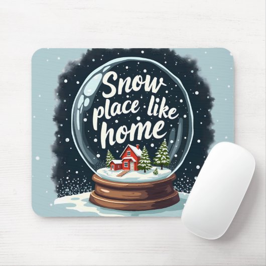 Sneeuwplaats zoals Home Vakantie Quote Muismat (Met muis)