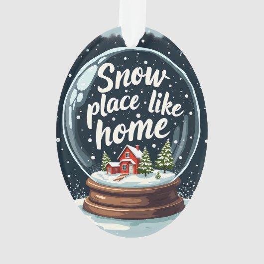 Sneeuwplaats zoals Home Vakantie Quote Ornament (achterkant)