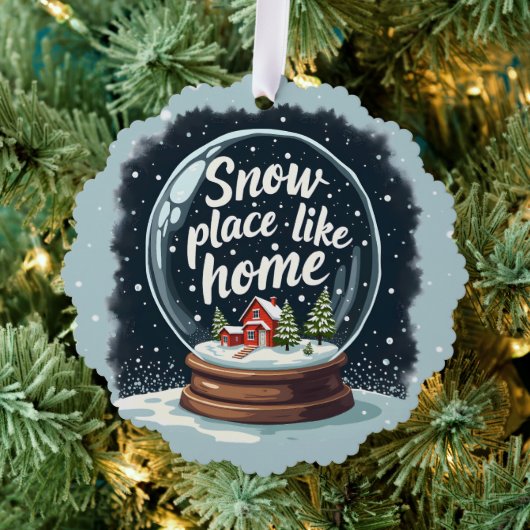 Sneeuwplaats zoals Home Vakantie Quote Ornament Kaart (Insitu (Drie))