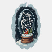Sneeuwplaats zoals Home Vakantie Quote Ornament Kaart (Rechts)