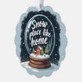 Sneeuwplaats zoals Home Vakantie Quote Ornament Kaart (Links)