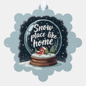 Sneeuwplaats zoals Home Vakantie Quote Ornament Kaart (Achterkant)