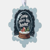 Sneeuwplaats zoals Home Vakantie Quote Ornament Kaart (Links)