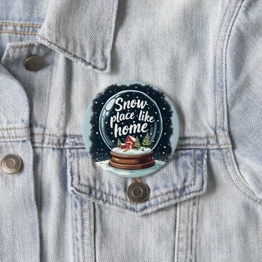Sneeuwplaats zoals Home Vakantie Quote Ronde Button 7,6 Cm (In situ)