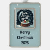 Sneeuwplaats zoals Home Vakantie Quote Verzilverd Omlijst Ornament (Voorkant)