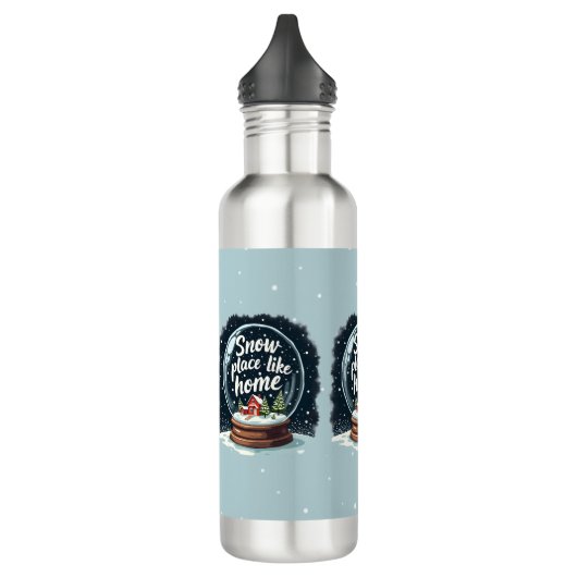 Sneeuwplaats zoals Home Vakantie Quote Waterfles (Links)