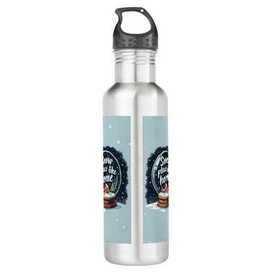 Sneeuwplaats zoals Home Vakantie Quote Waterfles (Achterkant)