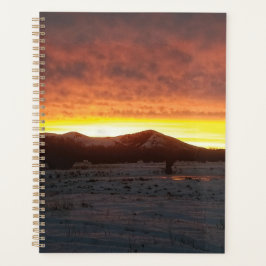 Sneeuwplanner voor zonsondergang planner