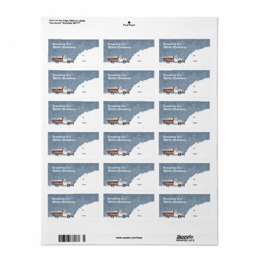 Sneeuwploeg op feestdag cadeaulabels | Wintersneeu Etiket (Full Sheet)