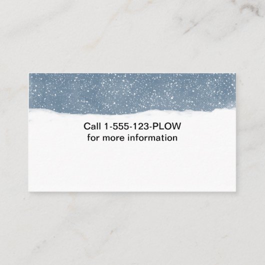 Sneeuwploeg - ophaalwagen verwijderen visitekaartje (Achterkant)