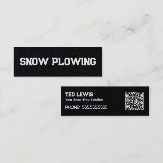 Sneeuwploeg QR Mini Visitekaartje (Voorkant / Achterkant)