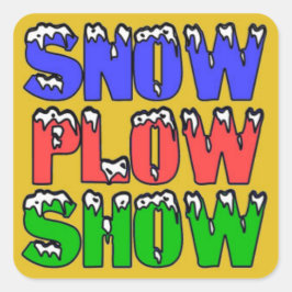Sneeuwploeg Show Gele Sticker