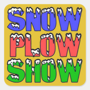 Sneeuwploeg Show Gele Sticker