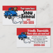 Sneeuwploeg.Sneeuwverwijderingskaart voor speciale Visitekaartje (Voorkant / Achterkant)