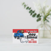 Sneeuwploeg.Sneeuwverwijderingskaart voor speciale Visitekaartje (Staand voorkant)