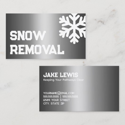 sneeuwploegaannemer visitekaartje (Voorkant / Achterkant)