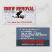Sneeuwploegen Adverteren.Sneeuwverwijderingsbedrij Visitekaartje (Voorkant / Achterkant)