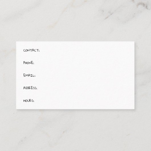 Sneeuwploegen Shoveling Snow Removal Contractor Visitekaartje (Achterkant)