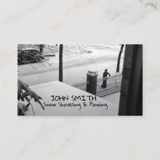 Sneeuwploegen Shoveling Snow Removal Contractor Visitekaartje (Voorkant)