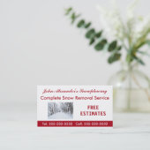 Sneeuwploegen, sneeuwruimen en service business visitekaartje (Staand voorkant)